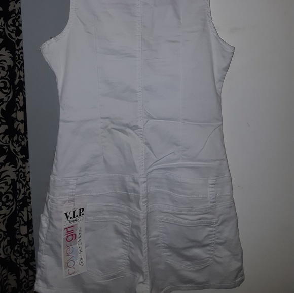 Stretchy jean romper /white - Picture 3 of 4